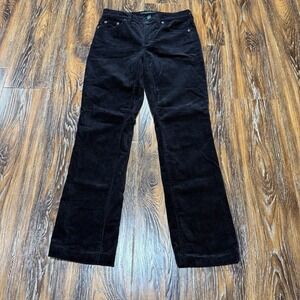 VTG Ralph Lauren Jeans Co Classic Straight Corduroy Pants Womens Size 2 Black